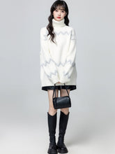 Cream Fair Isle Turtleneck Knit Sweater Top
