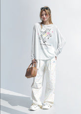 Cute Unicorn Print Long Sleeve T Shirt