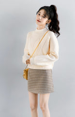 Diamond Knit High Neck Sweater
