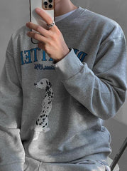Dog Print Casual Pullover Sweater