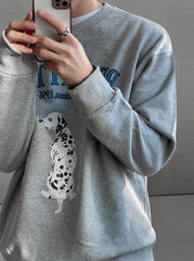 Dog Print Casual Pullover Sweater