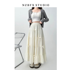 Elegant Bow A Line Cake Skirt Summer