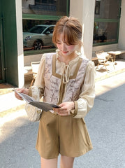 Elegant Chinese Style Floral Vest And Skirt Set