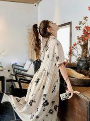 Elegant Floral Vintage Style Midi Dress