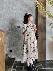 Elegant Floral Vintage Style Midi Dress