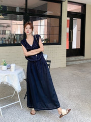 Elegant French Style Sleeveless Skirt Set
