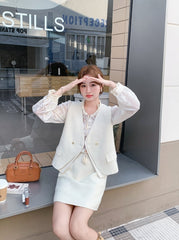 Elegant French Style Vest And Skirt Three Piece Set