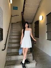 Elegant French Style White Slip Dress