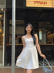 Elegant French Style White Slip Dress