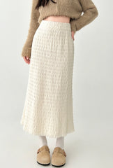 Elegant Knit Pleated High Waist Midi Skirt
