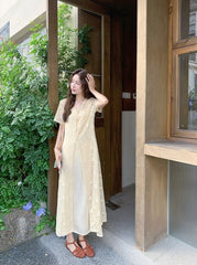 Elegant Lace Cardigan And Dress Set