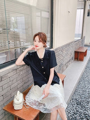 Elegant Lace Patchwork Midi Dress Summer Collection
