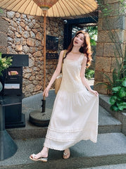 Elegant Layered Lace Vacation Maxi Dress