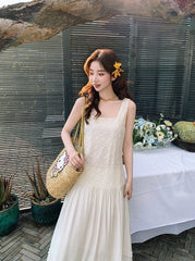 Elegant Layered Lace Vacation Maxi Dress