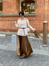 Elegant Off Shoulder Knit Top And Skirt Set