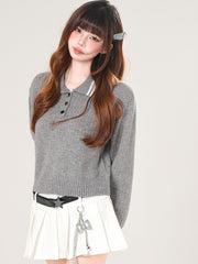 Elegant Relaxed Polo Neck Sweater