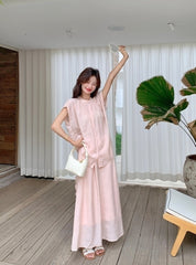 Elegant Relaxed Style Shirt And Skirt Set