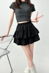 Elegant Ruffled Layered A Line Skirt