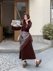 Elegant Silk Scarf Shawl Dress For Spring And Autumn
