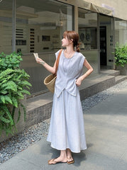 Elegant Summer Vest And Skirt Set