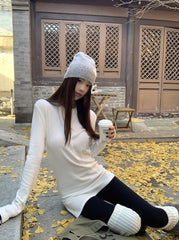 Elegant White Long Sleeve Slim Fit Base Layer Shirt