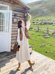 Embroidered Vest Dress Set Elegant Slim Fit
