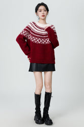 Fair Isle Red Christmas Sweater