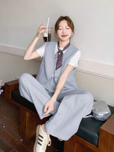 Fashion Casual Vest And Wide Leg Pants Set