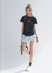 Fitted Short Sleeve Crop Top