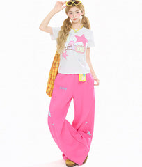 Flare Patchwork Casual Pants