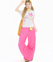 Flare Patchwork Casual Pants