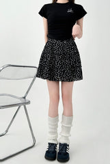 Floral High Waist A Line Ruffle Skirt