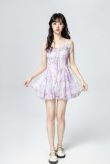 Floral Purple Sleeveless Summer Dress