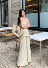 Floral Sleeveless Top And Wide Leg Pants Set
