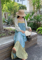 French Style Embroidered Colorblock Dress Cardigan Set