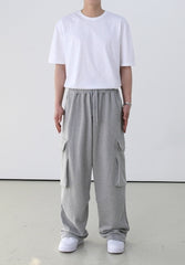 Gray Casual Loose Straight Pants