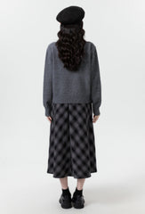Gray Oversized Turtleneck Knit Sweater