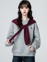 Gray Pullover Crewneck Loose Fit Sweatshirt