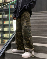 Green Camouflage Loose Pants