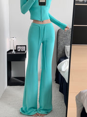 Green Cozy Fit-Body Pants