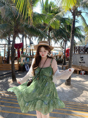 Green Floral Cami Dress