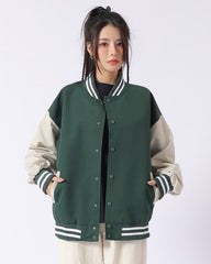 Green Oversized Varsity Jacket