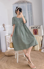 Green Plaid Doll Dress