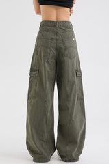 Green Straight Cargo Pants