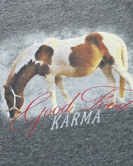 Grey And Red Horse Karma Print Raglan T-Shirt