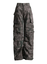 Grey Camouflage Multi-Pocket Jeans