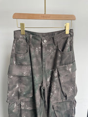 Grey Camouflage Multi-Pocket Jeans