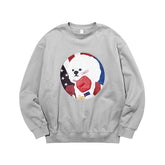 Grey Cartoon Puppy Print Sweatshirt