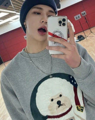Grey Cartoon Puppy Print Sweatshirt