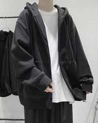 Black Classic Oversized Hooded Jacket